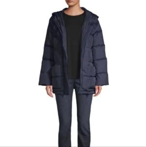 NWT Eileen Fisher Quilted Puffer Hooded Nylon Down Jacket XL